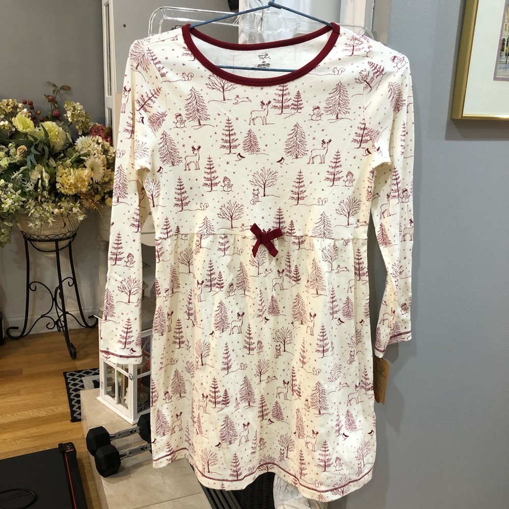 NEW Touched by Nature 100% Organic Cotton Long Sleeve Winter Christmas Dress